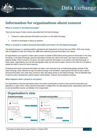 Information for organisations about consent cover