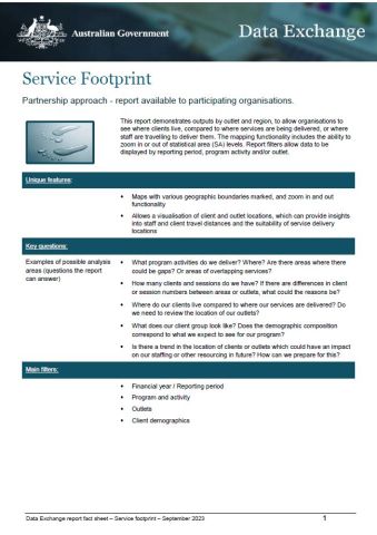Cover of Service footprint fact sheet