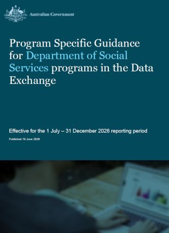 cover of Program Specific Guidance for the 1 July to 31 December 2026 reporting period